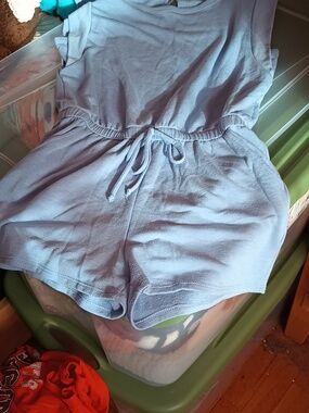 Baby Blue Elastic Waist Romper